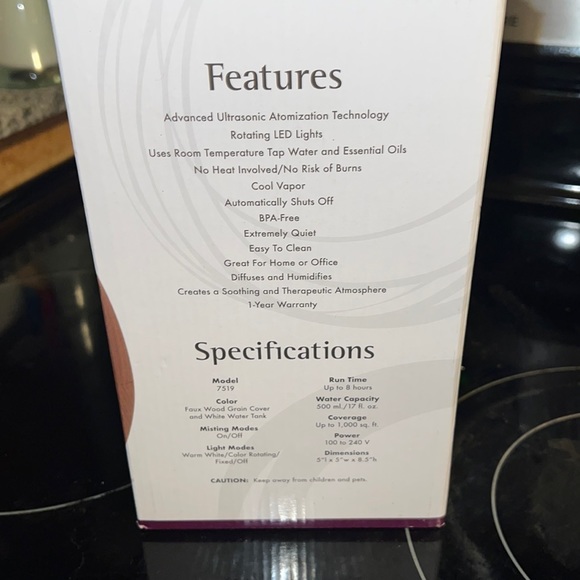 NOW Essential Oils Ultrasonic Aromatherapy Oil Diffuser - Picture 6 of 6